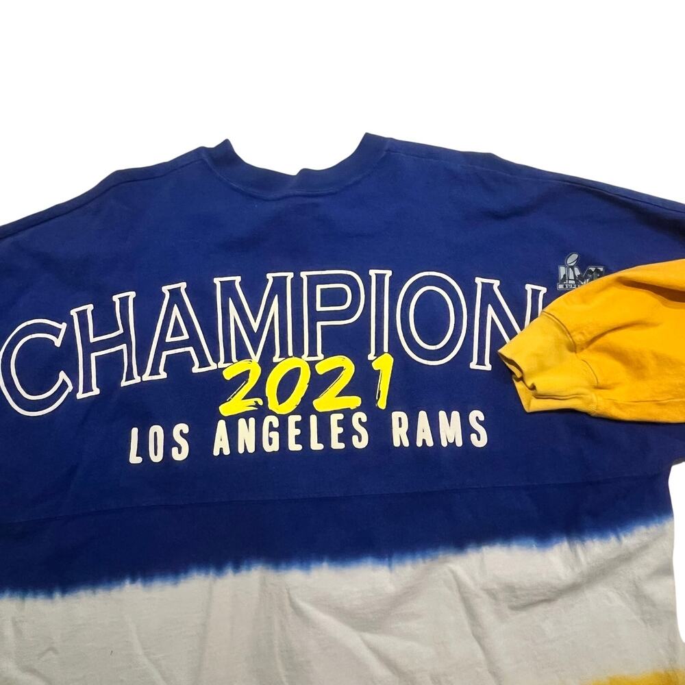 Fanatics Men XL NFL Los Angeles Rams 2001 Champions Yellow‎ Blue Long Sleeve